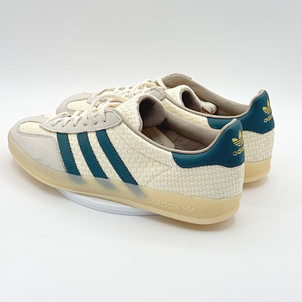 Adidas Gazelle Indoor / Size 13 Men / Woven Cream White Teal JR3837 - NEW - Picture 7 of 11